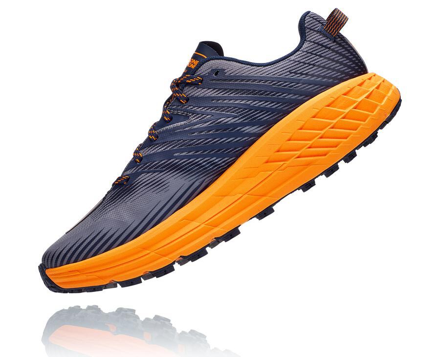 Tenis Trail Hoka One One Masculino Azuis/Laranja - Speedgoat 4 - 984-WCBERZ